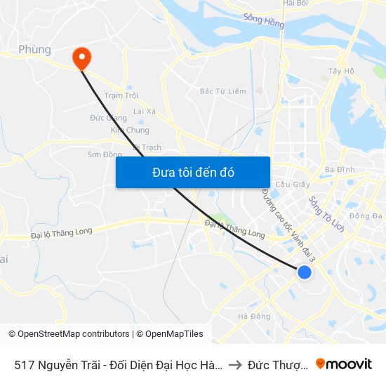517 Nguyễn Trãi - Đối Diện Đại Học Hà Nội to Đức Thượng map