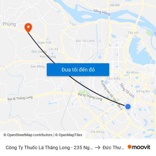 Công Ty Thuốc Lá Thăng Long - 235 Nguyễn Trãi to Đức Thượng map