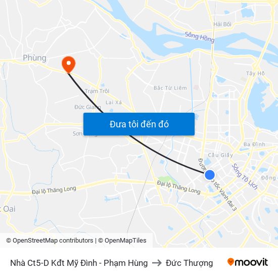 Nhà Ct5-D Kđt Mỹ Đình - Phạm Hùng to Đức Thượng map