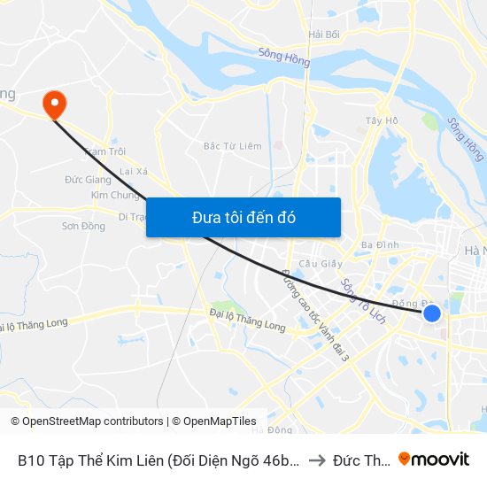 B10 Tập Thể Kim Liên (Đối Diện Ngõ 46b Phạm Ngọc Thạch) to Đức Thượng map