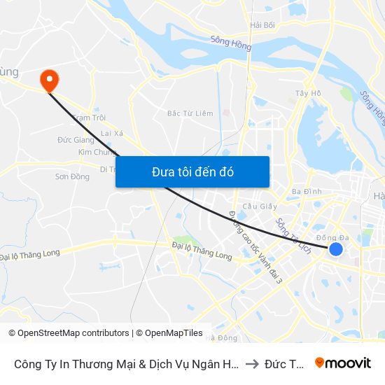 Công Ty In Thương Mại & Dịch Vụ Ngân Hàng - Số 10 Chùa Bộc to Đức Thượng map