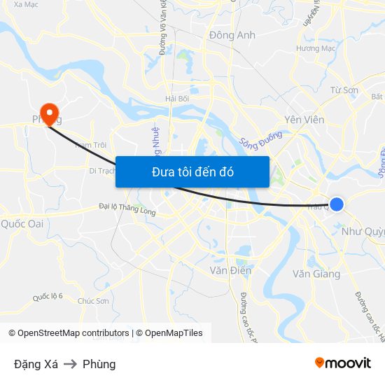 Đặng Xá to Phùng map