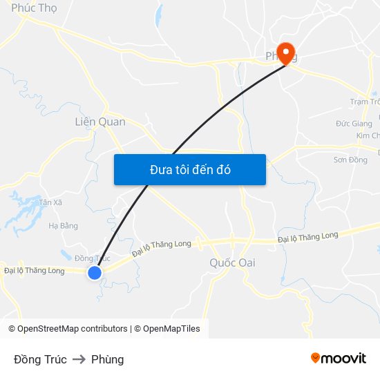 Đồng Trúc to Phùng map