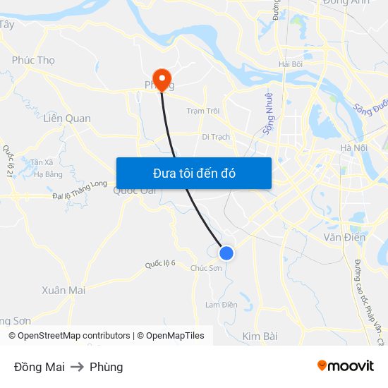 Đồng Mai to Phùng map