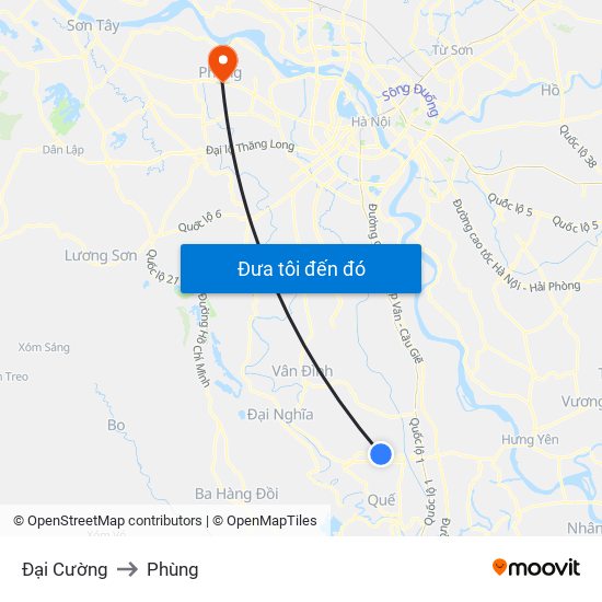 Đại Cường to Phùng map