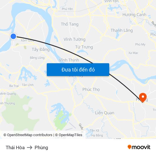 Thái Hòa to Phùng map