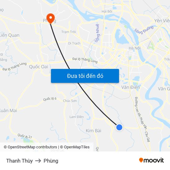 Thanh Thùy to Phùng map