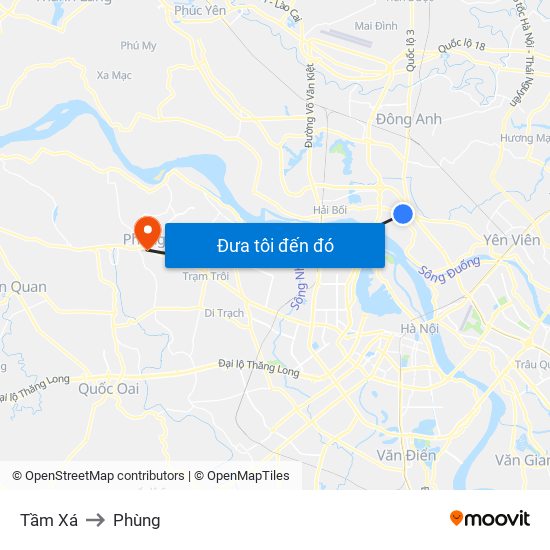 Tầm Xá to Phùng map