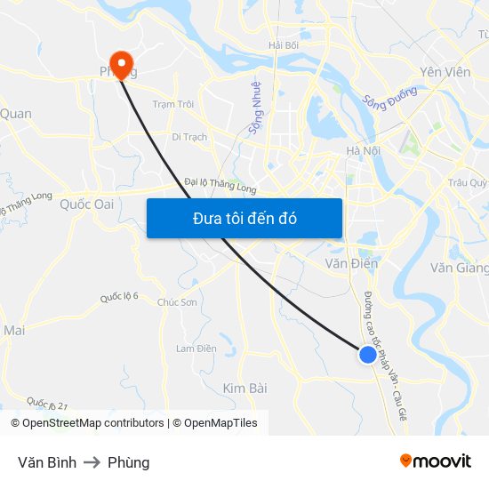 Văn Bình to Phùng map