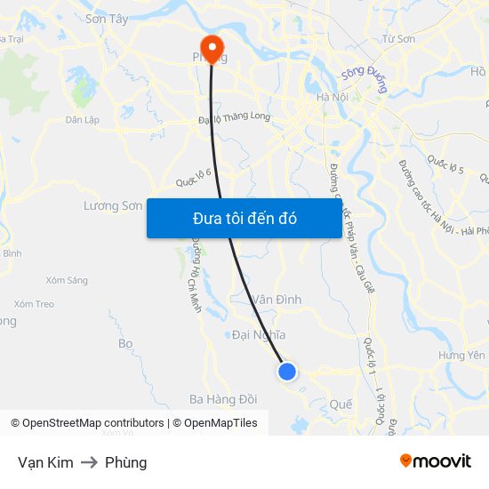 Vạn Kim to Phùng map