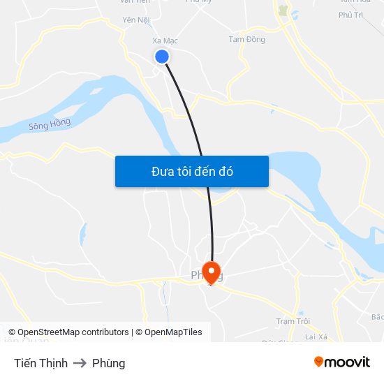 Tiến Thịnh to Phùng map