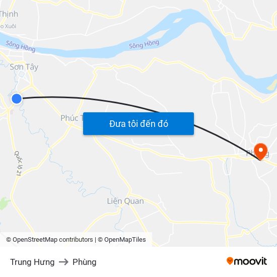 Trung Hưng to Phùng map