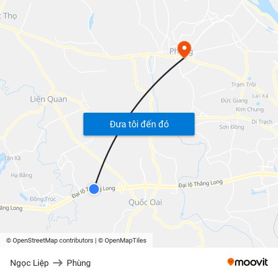 Ngọc Liệp to Phùng map