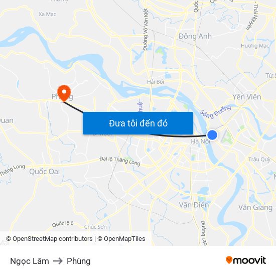 Ngọc Lâm to Phùng map