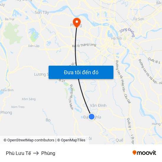 Phù Lưu Tế to Phùng map