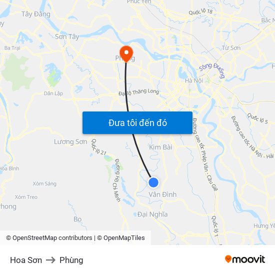 Hoa Sơn to Phùng map