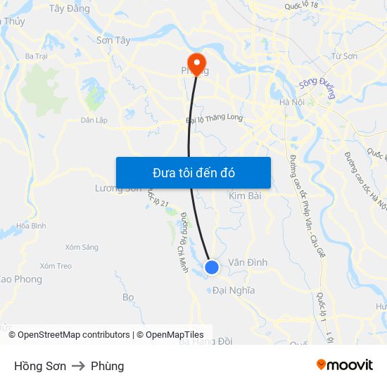 Hồng Sơn to Phùng map