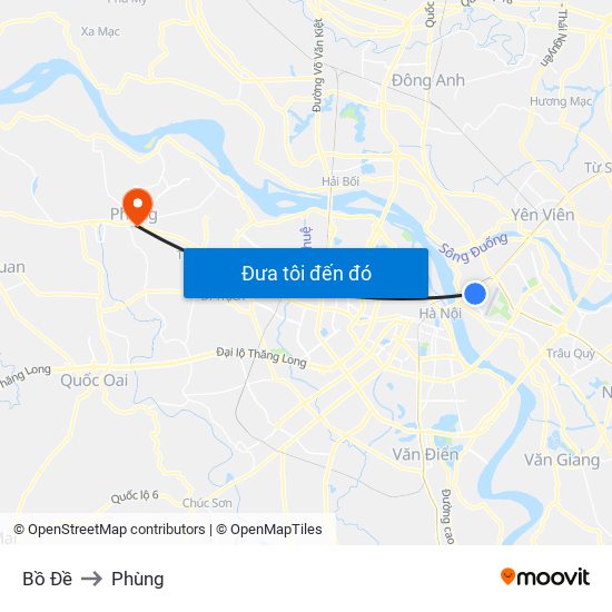 Bồ Đề to Phùng map