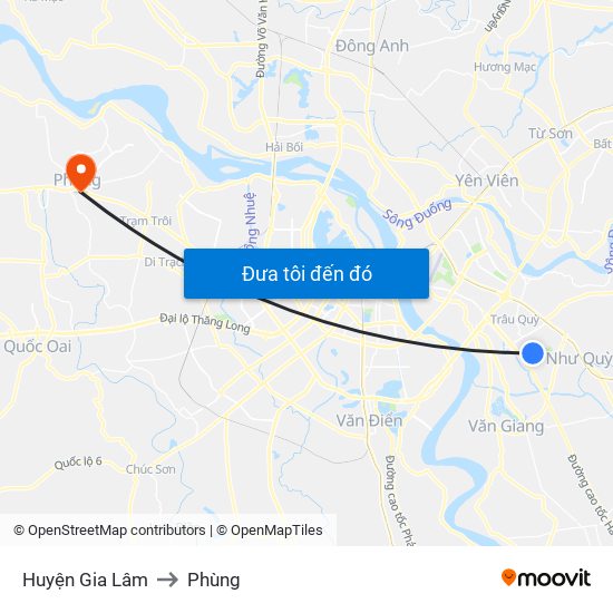Huyện Gia Lâm to Phùng map