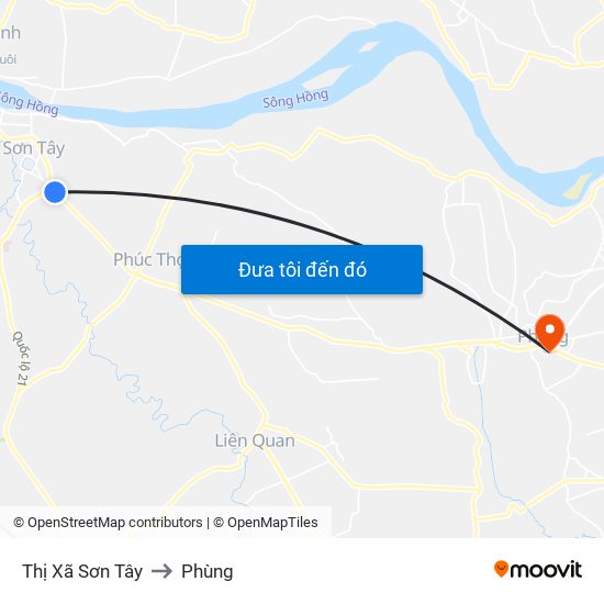 Thị Xã Sơn Tây to Phùng map
