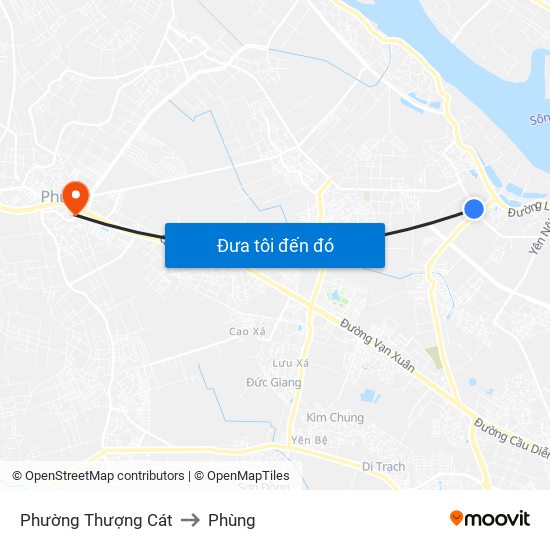 Phường Thượng Cát to Phùng map