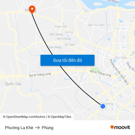 Phường La Khê to Phùng map