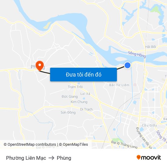 Phường Liên Mạc to Phùng map