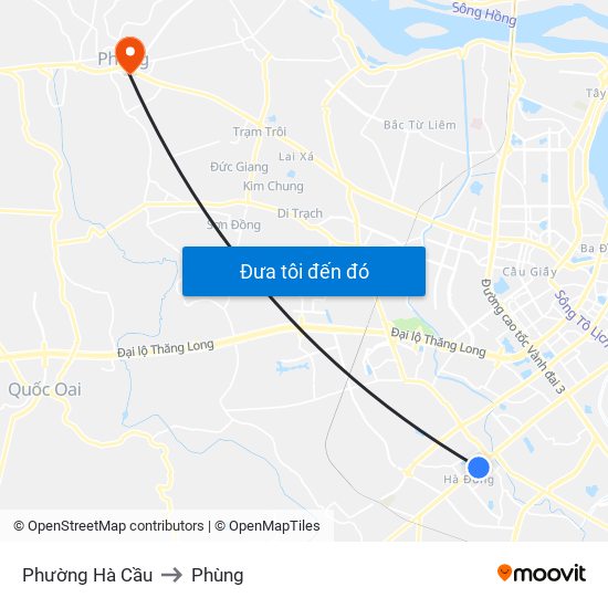 Phường Hà Cầu to Phùng map