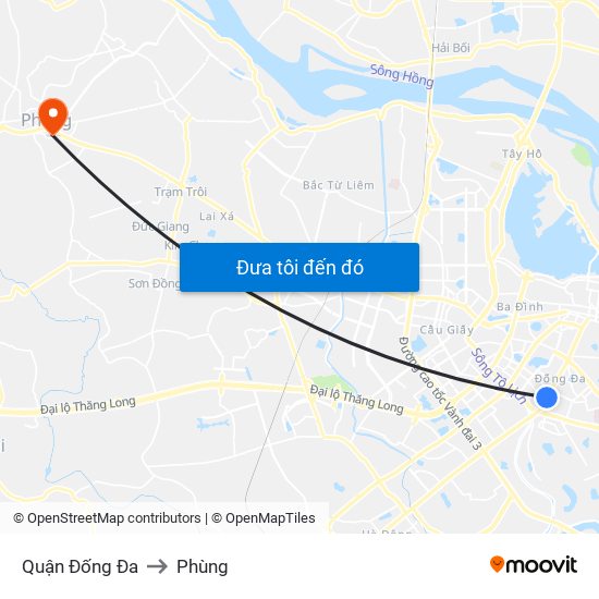 Quận Đống Đa to Phùng map