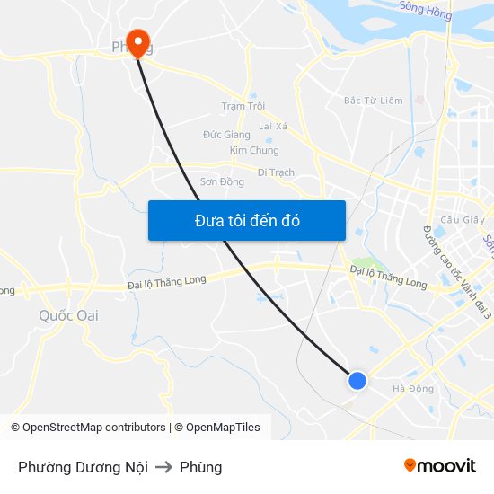 Phường Dương Nội to Phùng map