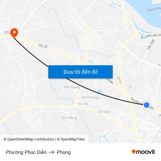 Phường Phúc Diễn to Phùng map