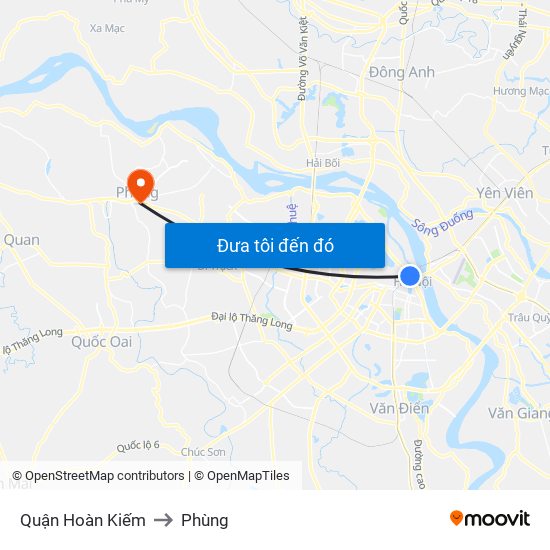 Quận Hoàn Kiếm to Phùng map