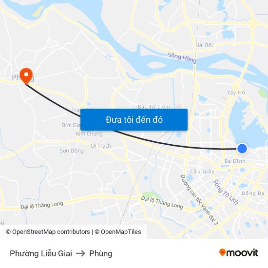 Phường Liễu Giai to Phùng map