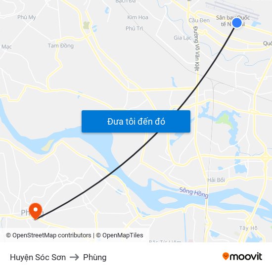 Huyện Sóc Sơn to Phùng map