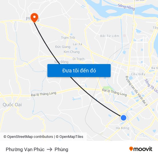 Phường Vạn Phúc to Phùng map