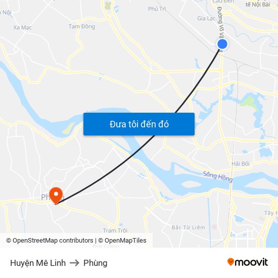 Huyện Mê Linh to Phùng map