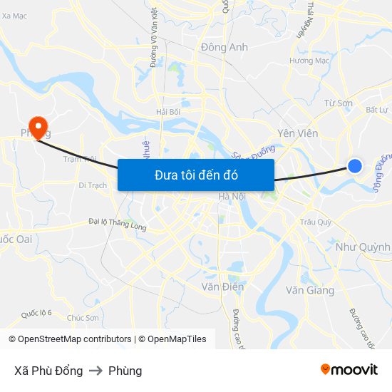 Xã Phù Đổng to Phùng map