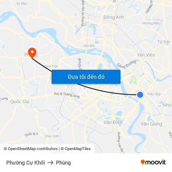 Phường Cự Khối to Phùng map