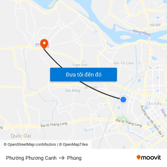 Phường Phương Canh to Phùng map