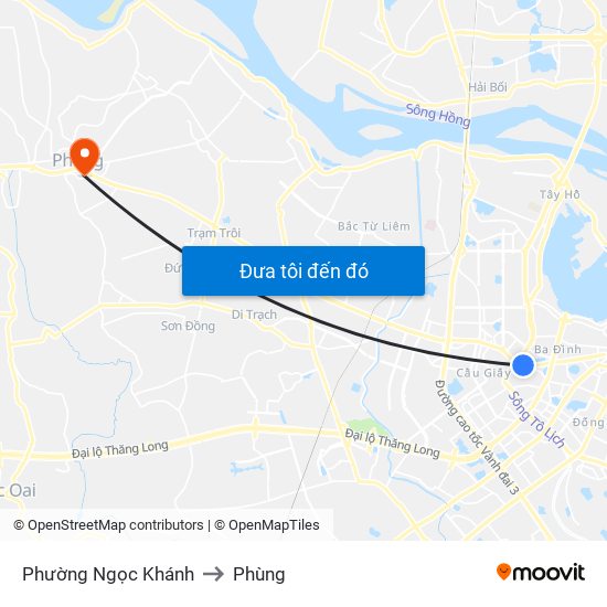 Phường Ngọc Khánh to Phùng map