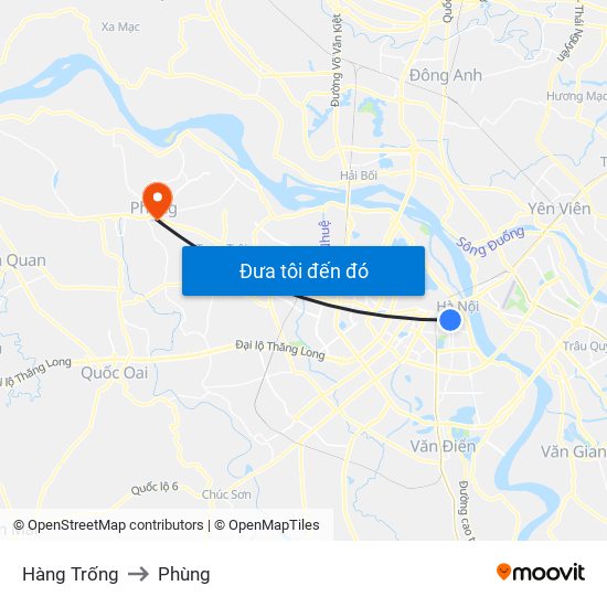 Hàng Trống to Phùng map