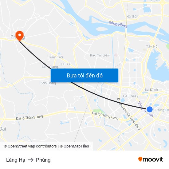 Láng Hạ to Phùng map