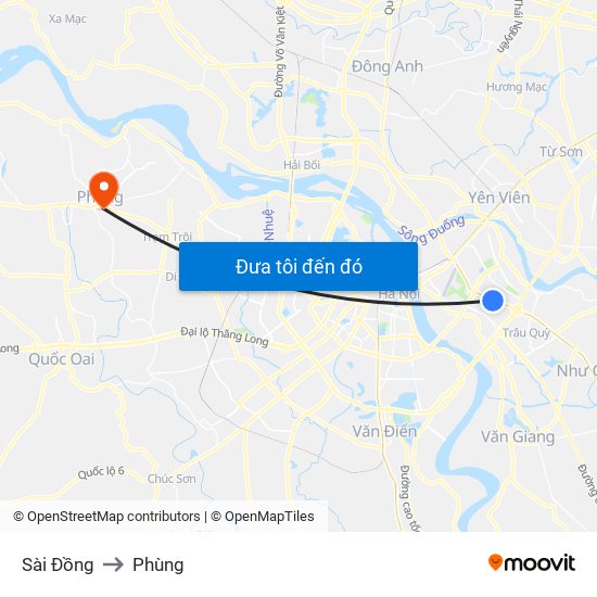 Sài Đồng to Phùng map