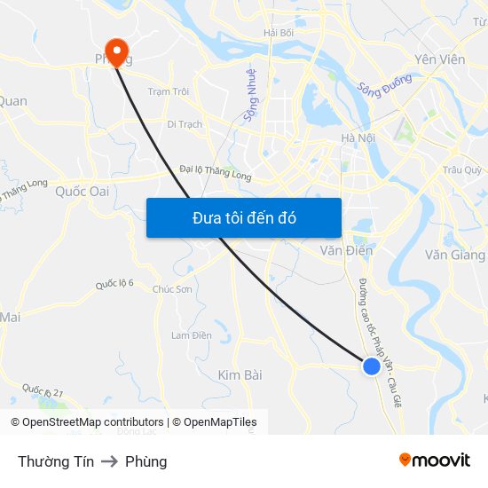 Thường Tín to Phùng map