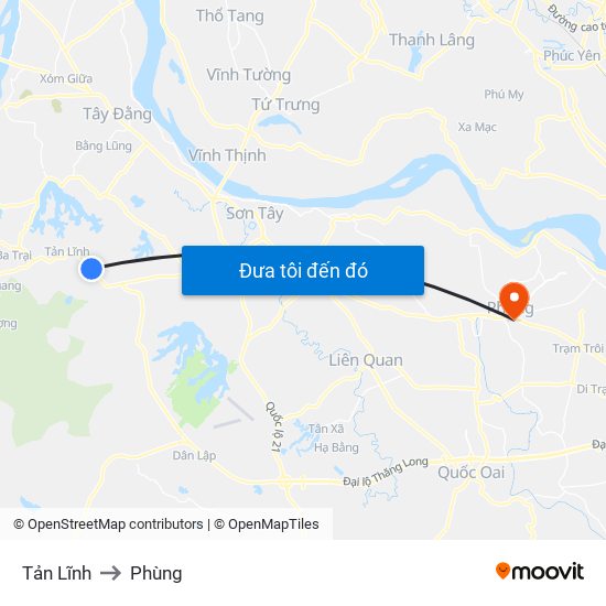 Tản Lĩnh to Phùng map