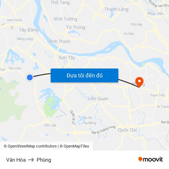 Vân Hòa to Phùng map