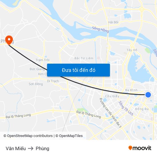 Văn Miếu to Phùng map