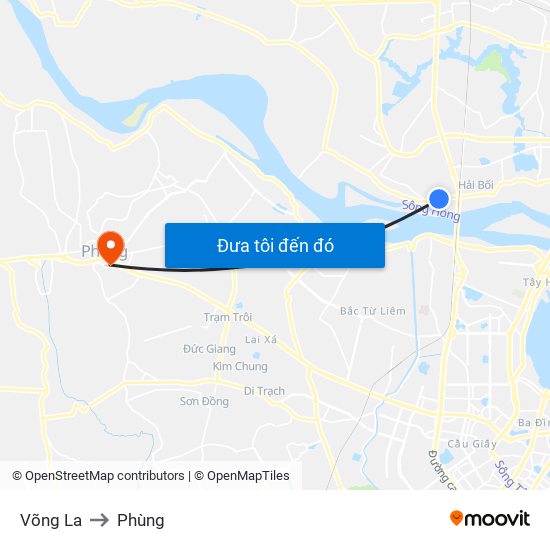 Võng La to Phùng map