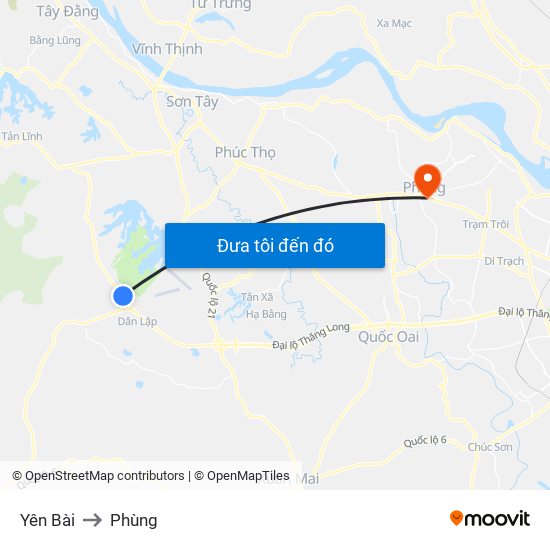 Yên Bài to Phùng map