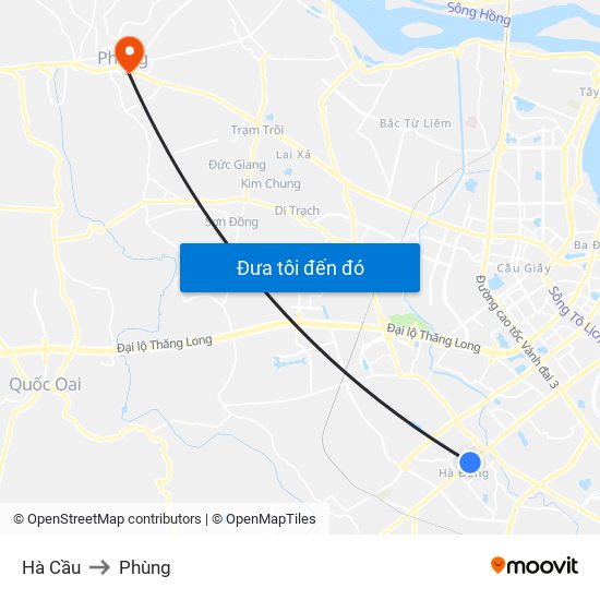 Hà Cầu to Phùng map